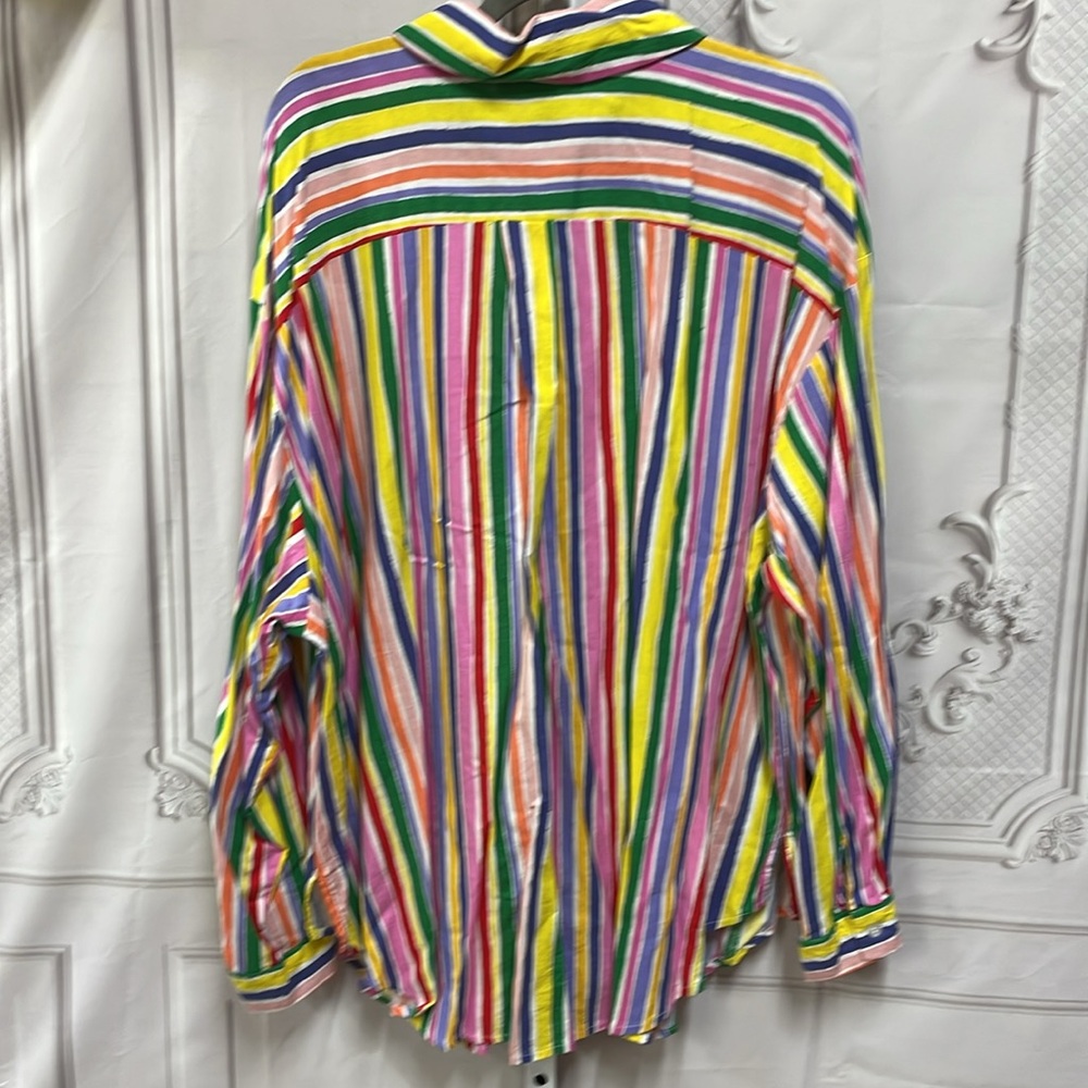 Eloquii Elements Brightly Striped Button Front Li… - image 5